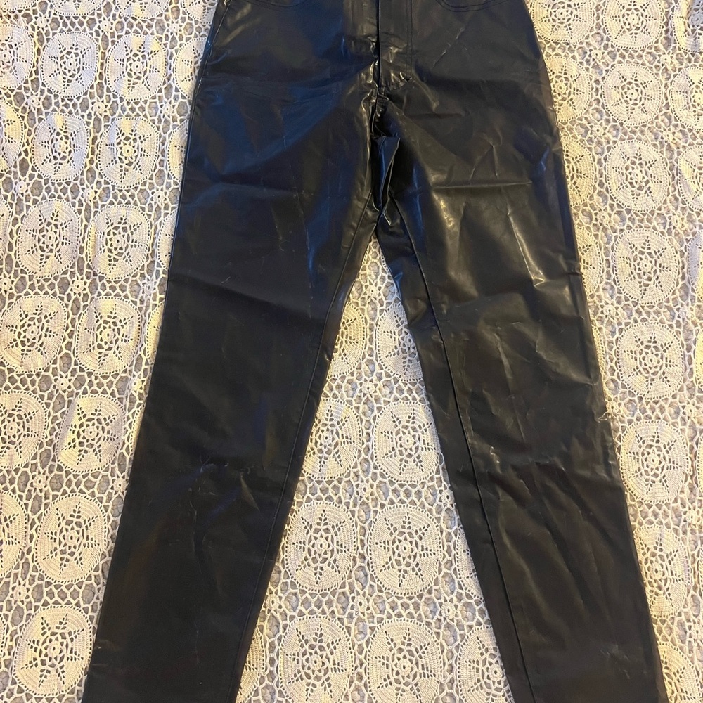Black Faux Leather Pants